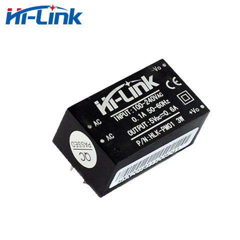 Hi-Link 5V 600mA (3W) Изолированный импульсный источник питания 220V Регулируемый понижающий HLK-PM01 ► Фото 1/6