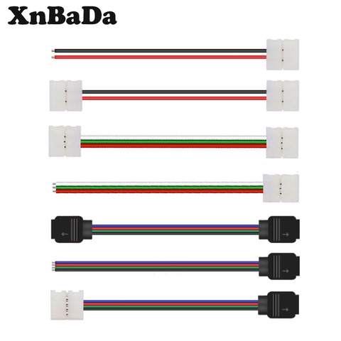 WS2812B WS2811 5050 RGB Светодиодная лента с одним/двойным концом, без крышки, разъем 8 мм/10 мм/2pin /3pin /4pin/5pin ► Фото 1/6