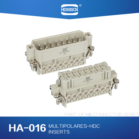 HDXBSCN высокопрочный Штекерный разъем HDC HA-016 F/M, 16 контактов, 10 А, силовые разъемы, прямоугольный авиационный штекер ► Фото 1/5