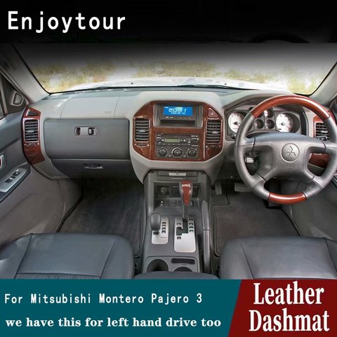 Кожаный коврик для приборной панели Mitsubishi Montero Pajero 3 V77 V75 V73 2000 2001 2002 2003 2006 ► Фото 1/1