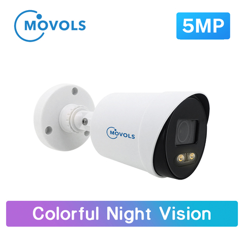 Камера видеонаблюдения Movols, цветная цилиндрическая уличная 4-в-1 с функцией ночного видения, 5 МП, аналоговая водонепроницаемая ► Фото 1/6