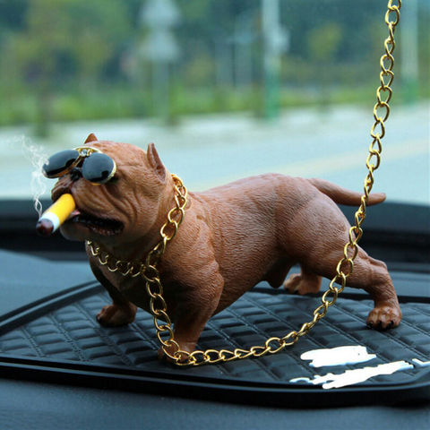 Лидер продаж 2022, модный брендовый Новый орнамент с изображением собак, Mini Bully Pitbull, автомобильная голова, трясущаяся, украшение интерьера авт... ► Фото 1/6
