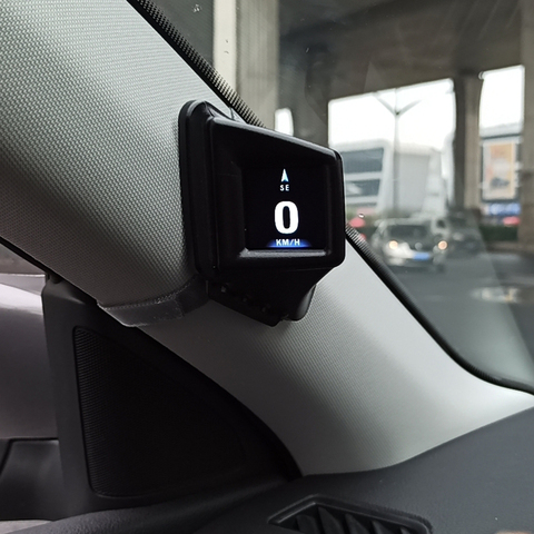 OBD GPS двойной Системы на лобовое стекло Дисплей 2 дюйма ЖК-дисплей Автомобильный цифровой Hud GPS Скорость ometer более Скорость сигнализации автомобиля Скорость проектор ► Фото 1/6