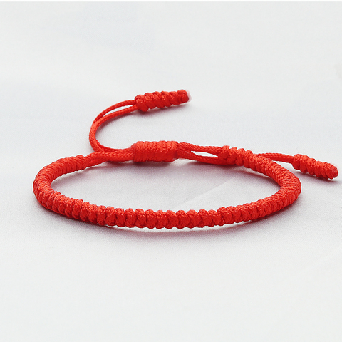 Красный нейлоновый браслет Lucky, тибетский буддийский Плетеный вручную браслет, молитвенные очаровательные ювелирные изделия, браслеты для ... ► Фото 1/6