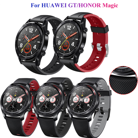 Ремешок силиконовый для HUAWEI watch GT/GT 2 46 мм, браслет для смарт-часов GT2e HONOR Watch Magic 2, 22 мм ► Фото 1/6