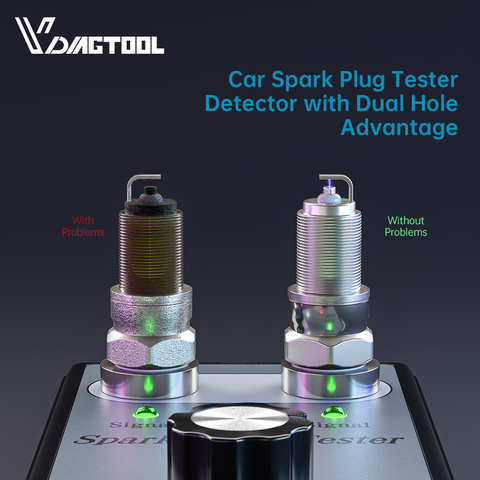 Автомобильный тестер свечей зажигания OBD2, тестеры зажигания, автомобильный диагностический инструмент, анализатор с двумя отверстиями для бензиновых автомобилей, бензиновых автомобилей 12 В ► Фото 1/5