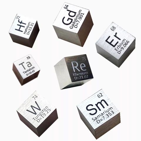 Металлическая коллекция Element Cube 10 мм чистой плотности Танталовый гафний Вольфрам Rhenium Gadolinium Erbium Samarium ► Фото 1/6