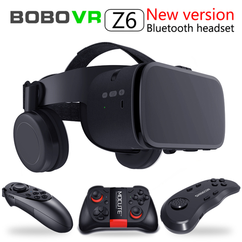 Новинка 2022, Bobo vr Z6 VR очки, беспроводные Bluetooth наушники, VR очки, Android IOS, удаленная реальность, VR 3D картонные очки ► Фото 1/6