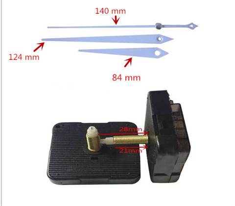 1 комплект, вал 28 мм, DIY белый ручной треугольный кварцевый механизм, бесшумный механизм, настенные часы, ремонтные детали ► Фото 1/6