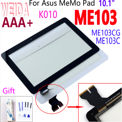 Сенсорный экран 10,1 дюйма для ASUS MeMo Pad ME103 ME103C K010, дигитайзер сенсорного экрана для планшета, стеклянная панель, сенсор, черный кабель, для сенсорной панели, сенсорная панель, для ASUS ME103C K010 ► Фото 1/6