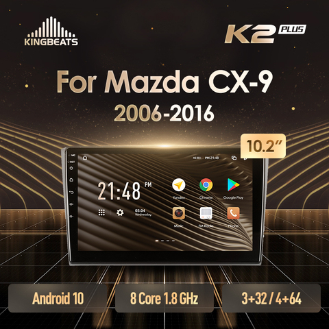 KingBeats штатное головное устройство For Mazda CX9 CX-9 CX 9 TB 2006 - 2016 GPS Android 10 автомагнитола на андроид магнитола For Мазда СХ-9 TB For  автомобильная мультимедиа Octa Core 8 core*1.8G DDR4 32G 64G 128G ► Фото 1/6