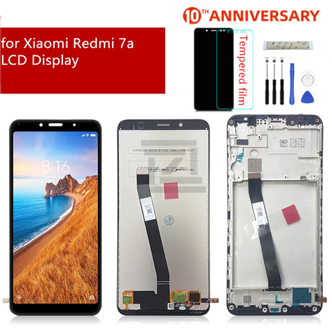 ЖК-дисплей для Xiaomi Redmi 7A, дигитайзер сенсорного экрана в сборе с рамкой для redmi 7a, замена дисплея, запасные части ► Фото 1/6