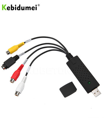 Kebidumei USB 2,0 RCA usb адаптер конвертер Аудио Видео Карта видеозахвата адаптер Кабели для ПК для ТВ DVD VHS съемочного аппарата ► Фото 1/6