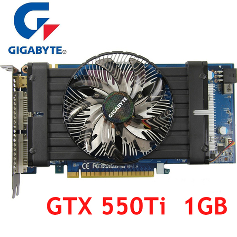 GIGABYTE оригинальная Видеокарта GTX 550Ti 1 ГБ 192Bit GDDR5 видеокарты для nVIDIA Geforce GTX550 Ti mini-HDMI DVI б/у ► Фото 1/6