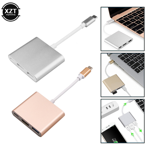 USB C концентратор HDMI адаптер для Macbook Pro/воздуха Thunderbolt 3 Тип USB C концентратор HDMI 4K USB 3,0 Порты и разъёмы USB-C Мощность доставки ► Фото 1/6