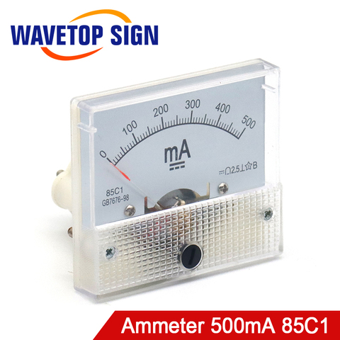 WaveTopSign Амперметр 500mA 85C1 DC 0-500mA аналоговая Amp Панель измеритель тока для CO2 лазерный станок для гравировки и резки ► Фото 1/1
