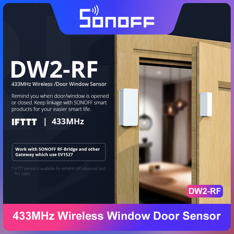 ITEAD SONOFF DW2-RF 433 МГц RF беспроводной датчик окна двери умная сцена работа с SONOFF RF Bridge EV1527 Домашняя безопасность устройства ► Фото 1/6