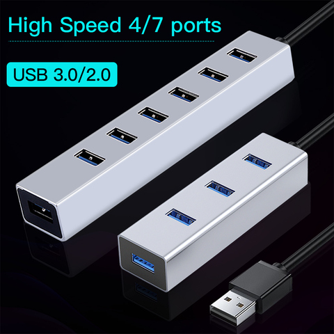 Концентратор USB 3,0 OFCCOM, Разветвитель USB, высокоскоростной концентратор 4/7 портов все в одном для ПК, Windows, Macbook, компьютерные аксессуары ► Фото 1/6