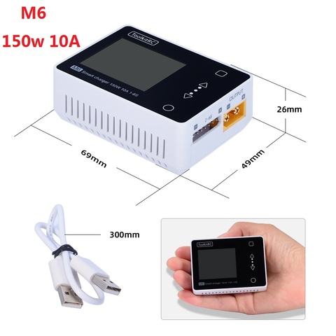 ToolkitRC M6 150 Вт 10A Servo тестер инструмент Выход постоянного тока 1-6S цветной экран многофункциональное зарядное устройство с адаптером XT60 100 Вт ► Фото 1/5