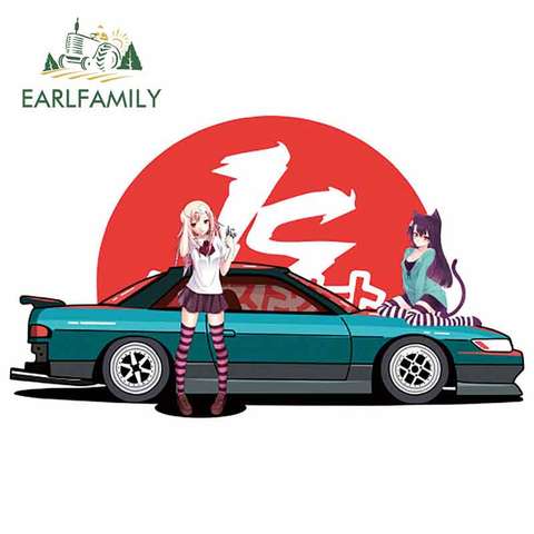 EARLFAMILY 13 см для ILLEGALSTREET X ANIME Window изящная наклейка Солнцезащитная Автомобильная наклейка аниме аксессуары для автомобиля украшение ► Фото 1/6