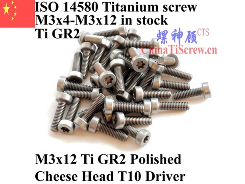 Титановые винты ISO 14580 м3, M3x4, M3x5, M3x6, M3x8, M3x9, M3x10, M3x12, Torx T10, торцевая головка, головка, Ti GR2 ► Фото 1/5