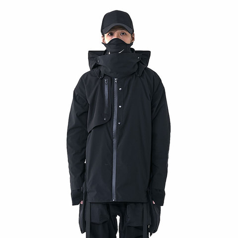 Pupil travel функциональная куртка с широкими карманами по бокам со съемным капюшоном и воротником techwear ninjawear в японском стиле ► Фото 1/5
