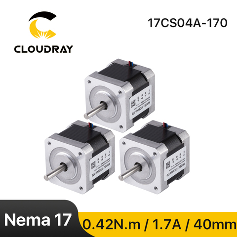 Двухфазный шаговый двигатель Cloudray Nema 17, 40 мм 42Ncm 1.7A для ЧПУ 3D-принтера, гравировально-фрезерный станок ► Фото 1/6
