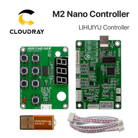Cloudray LIHUIYU M2 Nano лазерный контроллер материнская плата + панель управления + ключ B система гравер Резак DIY 3020 3040 K40 ► Фото 1/6