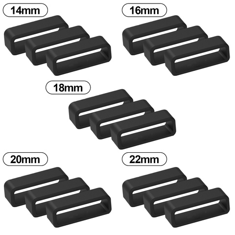 Gosear 6 шт. Мягкие силиконовые сменные часы ремешок петли кольца держатели Держатели Аксессуары для часов 14/16/18/20/22 мм ► Фото 1/6
