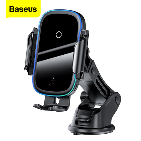 Baseus Qi автомобильное беспроводное зарядное устройство для iPhone 11 Samsung Xiaomi 15 Вт Индукционное автомобильное крепление быстрая Беспроводная зар... ► Фото 1/6
