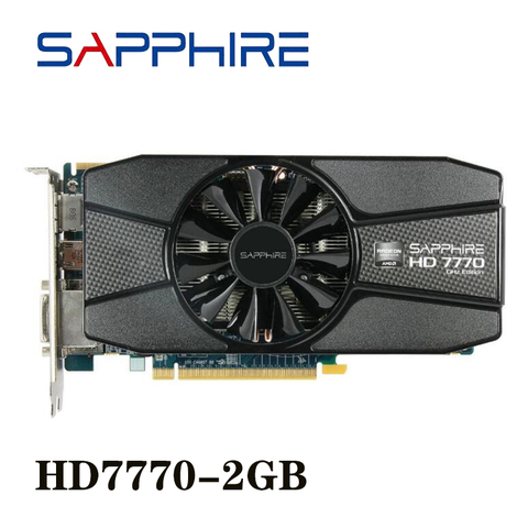 Видеокарта SAPPHIRE Radeon HD 7770 2 Гб GPU для AMD HD7770 2G GDDR5 видеокарты ПК компьютерные игровые HDMI PCI-E X16 б/у ► Фото 1/6