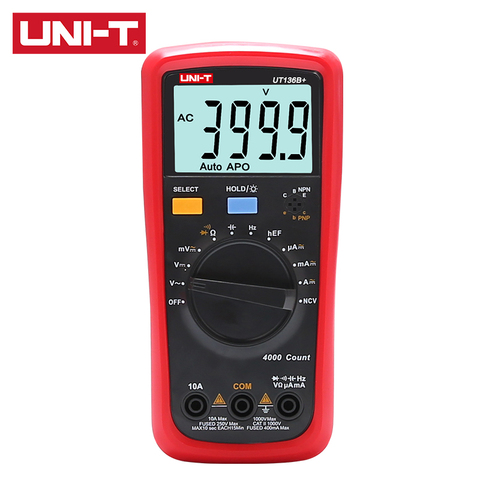 UNI-T UT136B +/UT136C + цифровой мультиметр измеряет 1000 В 10A AC/DC Напряжение Ток ЖК-дисплей сигнал перегрузки быстрая выборка ► Фото 1/6