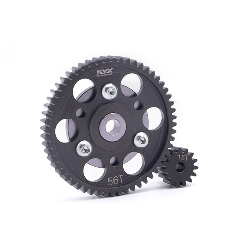 KYX гоночный Жесткий стальной сверхмощный 56 T/15 T Spur gear Набор для RC Гусеничный автомобиль Axial Wraith SCX10 коробка передач ► Фото 1/3