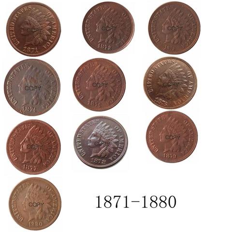 Индийская голова 1871-1880 лет, медные копировальные монеты ► Фото 1/6