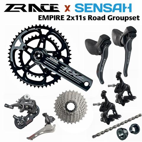 SENSAH EMPIRE + ZRACE Кривошип Тормозная цепь кассета, 2x11 скорость, 22s Road Groupset, для дорожного велосипеда 5800, R7000, красный, force ► Фото 1/6