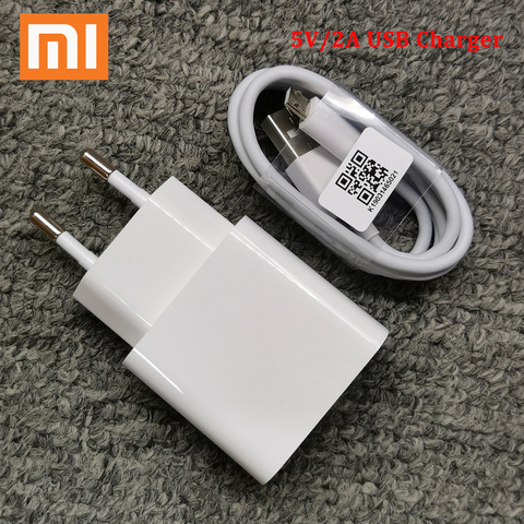 Зарядное устройство Xiaomi с USB-портом, 5 В/2 А, кабель Micro USB Type-C для Mi 8 9 SE lite A1 6 5 A2 Mix 2 2 2s Redmi 4x5 Plus Note 5 4 4X ► Фото 1/6