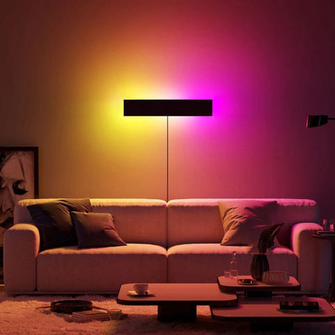 Современный RGB светодиодный настенный светильник для гостиной, с дистанционным управлением, цветные прикроватные Настенные светильники дл... ► Фото 1/6