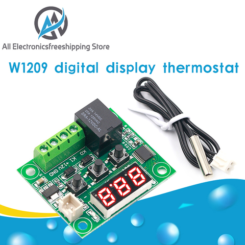 W1209 DC 12V температура отопления охлаждения термостат контроль температуры Переключатель Регулятор температуры термометр термо-контроллер ► Фото 1/6