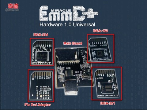 2022 оригинальный Miracle eMMC Plus адаптер инструмент + оборудование 1,0 универсальный Bga 221153254 пластина для работы с Miracle thunder box ► Фото 1/1