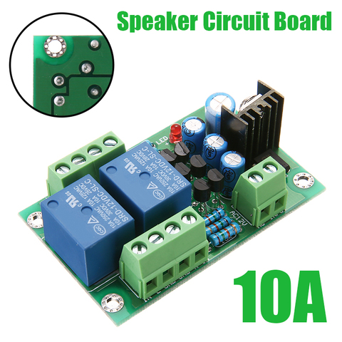 Стерео аудио Защитная панель динамика в сборе 10A 2 канала громкий динамик комплект защиты 3S задержка плавного пуска монтажная плата ► Фото 1/6