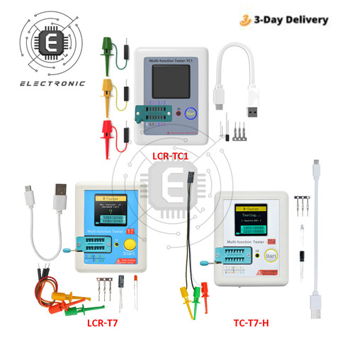 TC-T7-H TCR-T7 LCR-TC1 мультиметр для тестера транзисторов, цветной дисплей для диодов, триодов, MOS/PNP/NPN конденсаторов, резисторов, транзисторов ► Фото 1/6