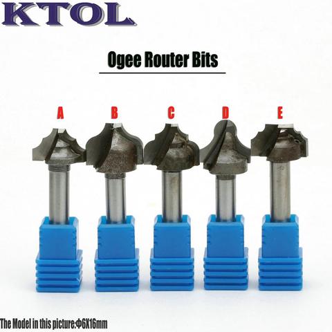 5 шт./лот 6x16MM- A,B,C,D,E Roman Ogee набор фрез для фрезерования, твердосплавные концевые фрезы, фаски, деревообрабатывающий фрезы ► Фото 1/6