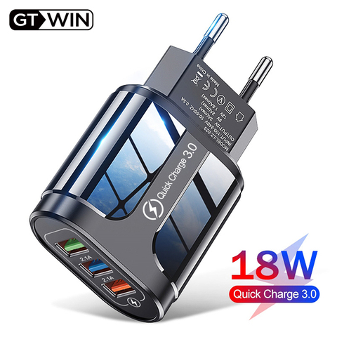 GTWIN 3 USB быстрое зарядное устройство быстрая зарядка 3,0 универсальный настенный мобильный телефон зарядное устройство для Samsung Xiaomi iPhone QC3.0 за... ► Фото 1/6