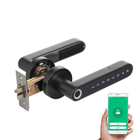 Блокировка двери отпечатков пальцев Смарт Bluetooth пароль ручка USB Блокировка приложение без ключа ► Фото 1/5