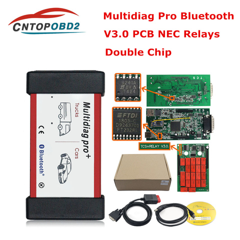 Диагностический сканер Multidiag Pro + TCS PRO plus OBD2, автомобильный Bluetooth-сканер с двойной зеленой платой NEC 2015.R3 keygen ► Фото 1/6