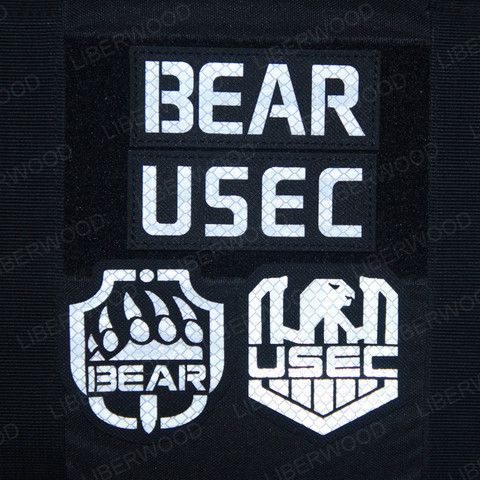 Вышитая нашивка в виде медведя USEC в России, инфракрасные Светоотражающие военные значки, наклейка на липучке, эмблема, нашивки «сделай сам» ... ► Фото 1/6
