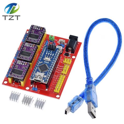 TZT 3DV4 CNC Щит V4 + Nano 3,0 + 3 шт. DRV8825 Reprap Шаговые драйверы Набор для Arduino ► Фото 1/1