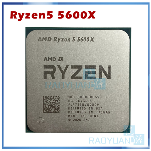 Процессор AMD Ryzen 5 5600X R5 5600X 3,7 ГГц шестиядерный, двенадцать потоков, 65 Вт, процессор L3 = 32M 100-000000065, разъем AM4 ► Фото 1/1