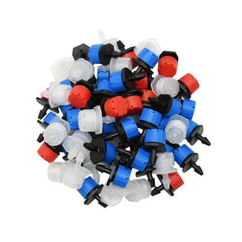 Регулируемый капельный микрокапельный полив для полива от засоров, Садовые принадлежности, красный, синий, белый, для шланга 1/4 дюйма, 20 шт. ► Фото 1/6