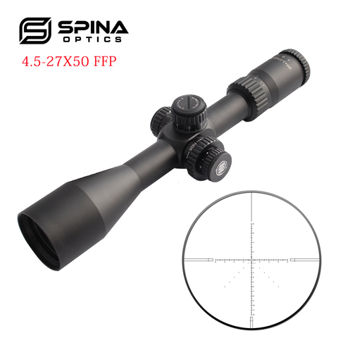 Spina Optics HD 4,5-27X50 FFP охотничий прицел, первый фокусный плоскостный прицел, тактический стеклянный гравированный оптический прицел, оптический ... ► Фото 1/6
